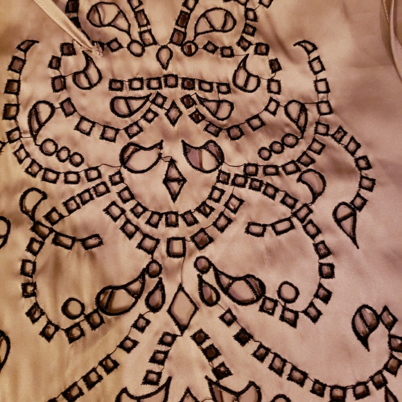 Embroidered Cut-Out Satin  Top - Picture 4 of 4